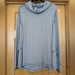 Danskin Blue and White Striped Hoodie